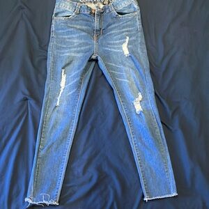 Classic Blue Distressed Women's Jeans